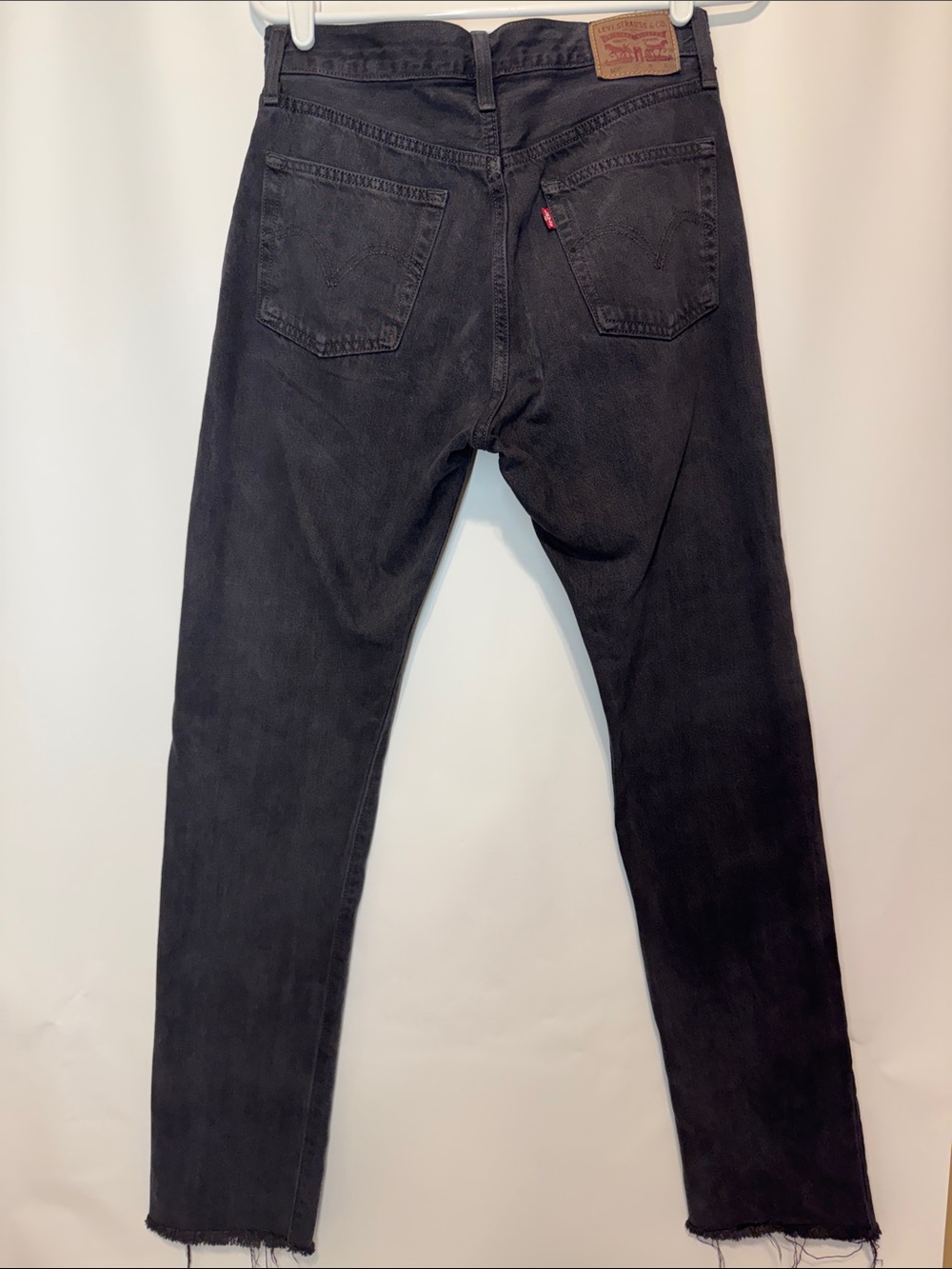 Levi's 501 Original Fit Faded Black Raw Hem Jeans W27 L32
